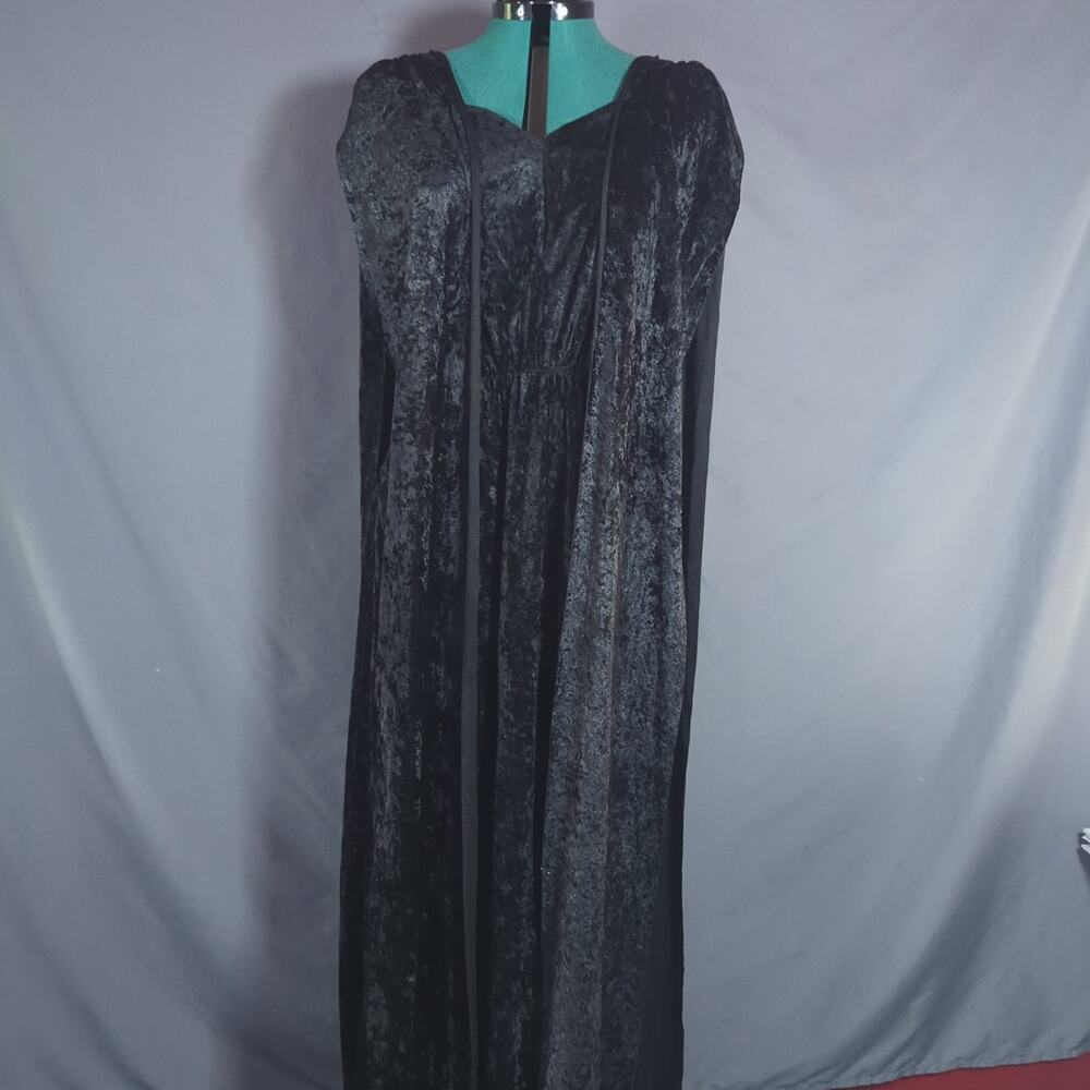 Disguise Black Velvet Maxi Dress Size 18 Whimsigoth Gothic Witchy Draped